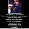 Skeet Ulrich Certificate of Authenticity from The Autograph Bank