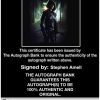 Stephen Amell Certificate of Authenticity from The Autograph Bank