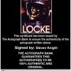 Steven Knight Certificate of Authenticity from The Autograph Bank