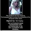 Teri Copley Certificate of Authenticity from The Autograph Bank