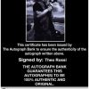 Theo Rossi Certificate of Authenticity from The Autograph Bank