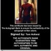Tom Holland Certificate of Authenticity from The Autograph Bank