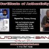 Tommy Chong Certificate of Authenticity from The Autograph Bank