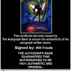 Will Friedle Certificate of Authenticity from The Autograph Bank