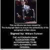 William Fichtner Certificate of Authenticity from The Autograph Bank