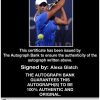 Tennis player Alexa Glatch Certificate of Authenticity from The Autograph Bank
