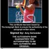 Tennis player Amy Schneider Certificate of Authenticity from The Autograph Bank