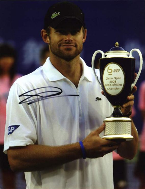 Tennis player Andy Roddick signed 8x10 photo
