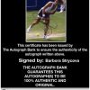 Tennis player Barbora Strycova Certificate of Authenticity from The Autograph Bank