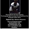 Tennis player Barbora Strycova Certificate of Authenticity from The Autograph Bank