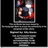 Boxer Billy Blanks Certificate of Authenticity from The Autograph Bank
