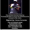 Tennis player Clarisa Fernandez Certificate of Authenticity from The Autograph Bank