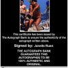 Volleyball player Janelle Ruen Certificate of Authenticity from The Autograph Bank