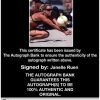 Volleyball player Janelle Ruen Certificate of Authenticity from The Autograph Bank