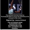 Tennis player Jessica Kirkland Certificate of Authenticity from The Autograph Bank