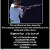 Tennis player Julia Schruff Certificate of Authenticity from The Autograph Bank