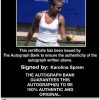 Tennis player Karolina Sprem Certificate of Authenticity from The Autograph Bank