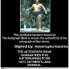 Sumo wrestler Kotoshogiku Kazuhiro Certificate of Authenticity from The Autograph Bank