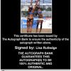 Volleyball player Lisa Rutledge Certificate of Authenticity from The Autograph Bank