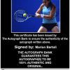 Tennis player Marion Bartoli Certificate of Authenticity from The Autograph Bank