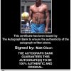 Volleyball player Matt Olson Certificate of Authenticity from The Autograph Bank