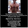 Volleyball player Matt Olson Certificate of Authenticity from The Autograph Bank