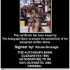 Volleyball player Nicole Branagh Certificate of Authenticity from The Autograph Bank