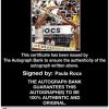 Volleyball player Paula Roca Certificate of Authenticity from The Autograph Bank
