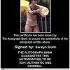 Volleyball player Saralyn Smith Certificate of Authenticity from The Autograph Bank