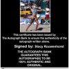 Volleyball player Stacy Rouwenhorst Certificate of Authenticity from The Autograph Bank