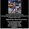 Volleyball player Stacy Rouwenhorst Certificate of Authenticity from The Autograph Bank