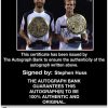 Tennis player Stephen Huss Certificate of Authenticity from The Autograph Bank