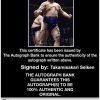 Sumo wrestler Takamisakari Seiken Certificate of Authenticity from The Autograph Bank