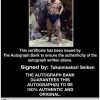 Sumo wrestler Takamisakari Seiken Certificate of Authenticity from The Autograph Bank