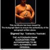 Sumo wrestler Tokitenku Yoshiaki Certificate of Authenticity from The Autograph Bank