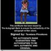 Tennis player Tsvetana Pironkova Certificate of Authenticity from The Autograph Bank