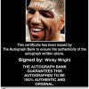 Boxer Winky Wright Certificate of Authenticity from The Autograph Bank