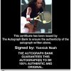 Tennis player Yannick Noah Certificate of Authenticity from The Autograph Bank