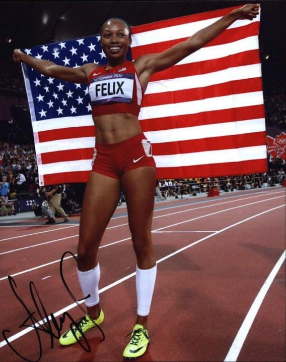 Olympic Track Allyson Felix signed 8x10 photo