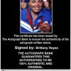 Olympic Water Polo Brittany Hayes Certificate of Authenticity from The Autograph Bank