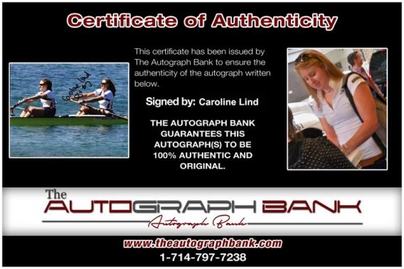 Olympic Rowing Caroline Lind Certificate of Authenticity from The Autograph Bank