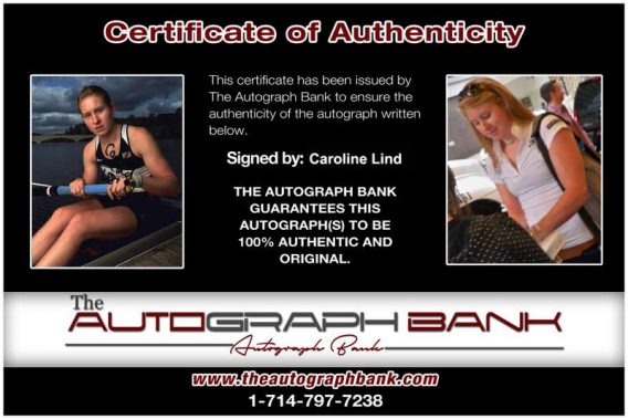 Olympic Rowing Caroline Lind Certificate of Authenticity from The Autograph Bank