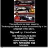 IndyCar series racing Chris Festa Certificate of Authenticity from The Autograph Bank