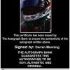 IndyCar series racing Darren Manning Certificate of Authenticity from The Autograph Bank