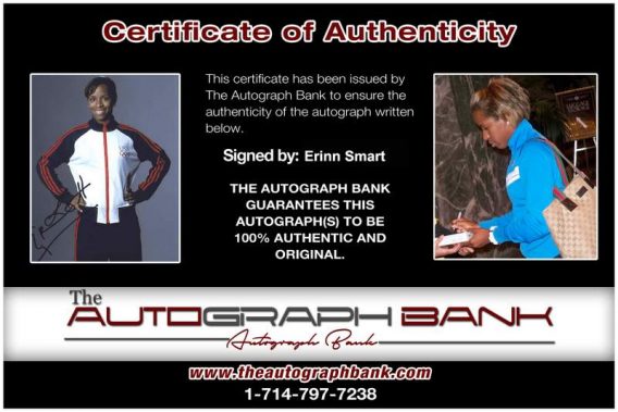 Olympic Fencing Erinn Smart Certificate of Authenticity from The Autograph Bank
