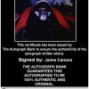 IndyCar series racing Jaime Camara Certificate of Authenticity from The Autograph Bank