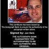 IndyCar series racing Jon Herb Certificate of Authenticity from The Autograph Bank