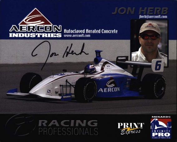 IndyCar series racing Jon Herb signed 8x10 photo