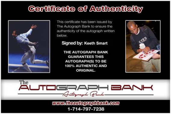 Olympic Fencing Keeth Smart Certificate of Authenticity from The Autograph Bank