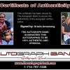 Olympic BMX Kristin Armstrong Certificate of Authenticity from The Autograph Bank